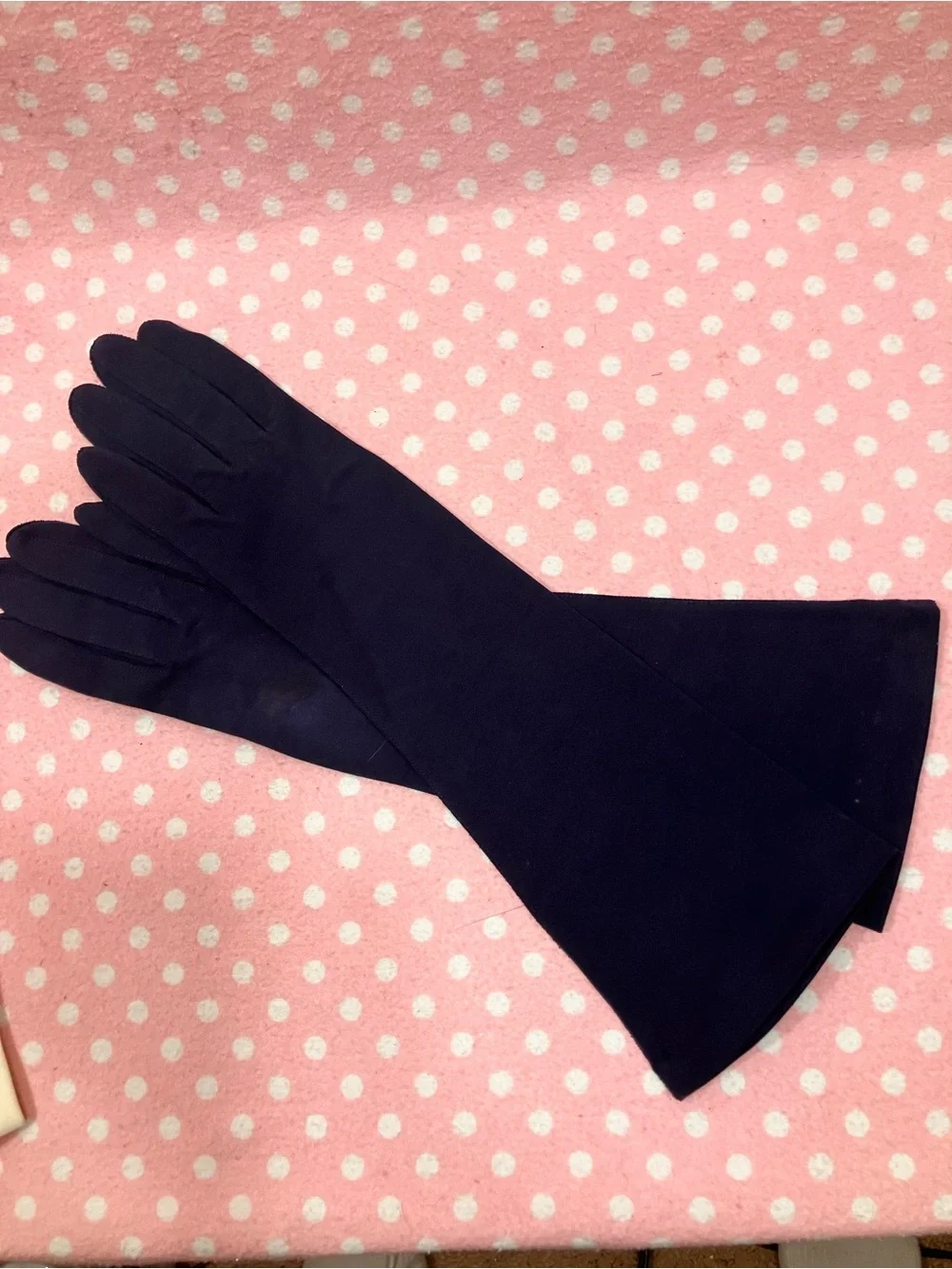 Vintage “Saks Fifth Avenue” Deep Blue Cotton Gloves 7